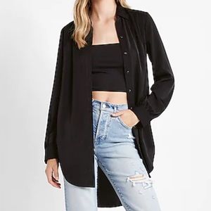 Express Pleated Shoulder Relaxed Tunic Portofino Shirt